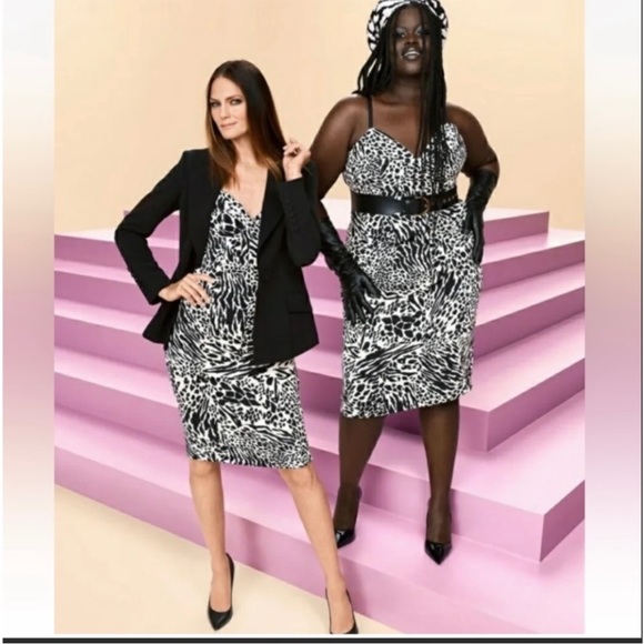 New Sergio Hudson x Target Dress Animal Print Sheath Dress Size Medium Stretch - Picture 2 of 16